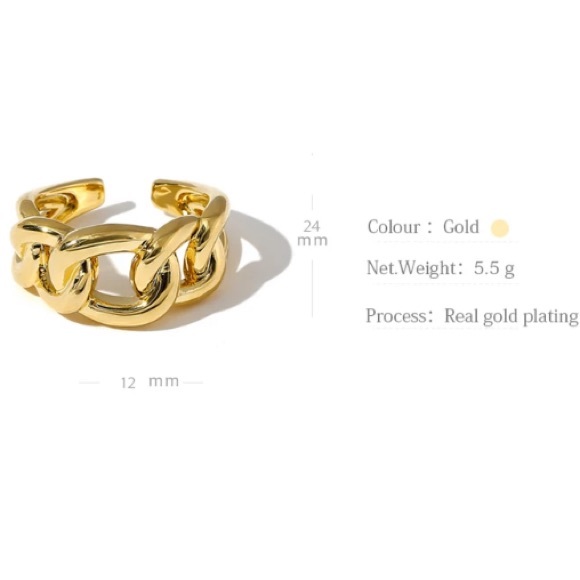π18K gold plated chunky open ring - Picture 3 of 7